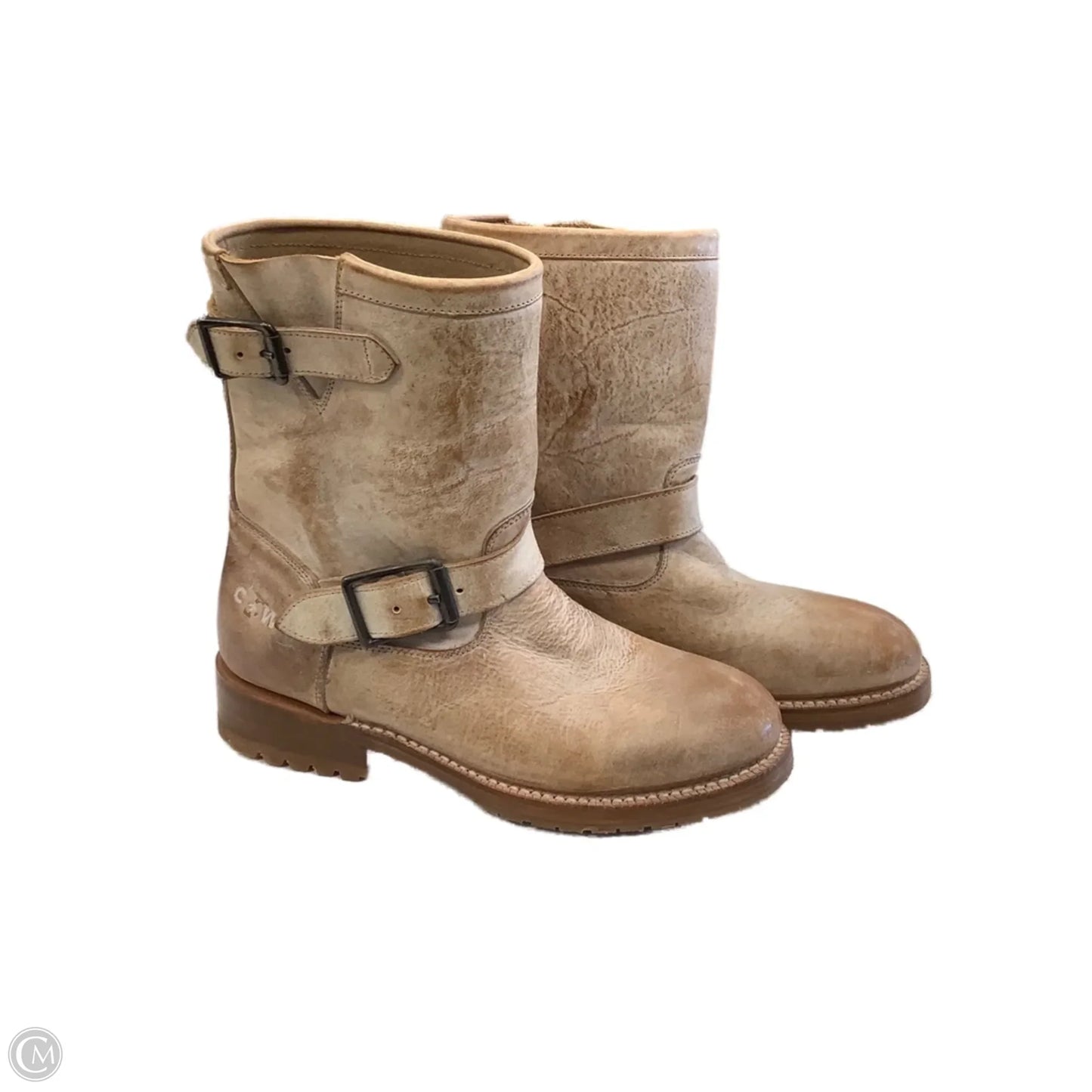 Boots Mid-calf Flats By Clothes Mentor In Brown, Size: 8.5