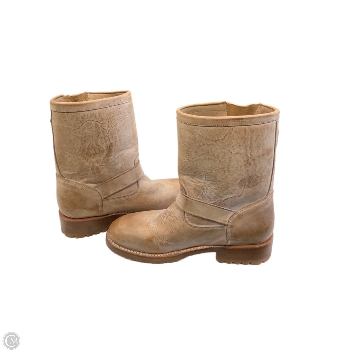 Boots Mid-calf Flats By Clothes Mentor In Brown, Size: 8.5