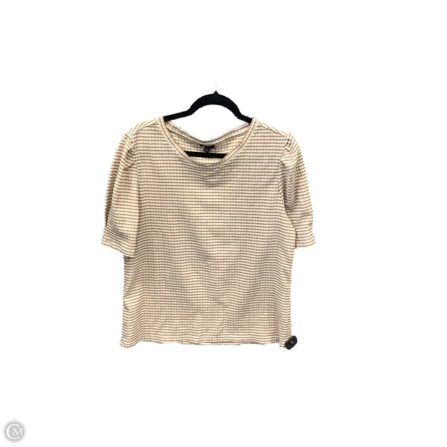 Top Short Sleeve By Ann Taylor In Plaid Pattern, Size: Xl