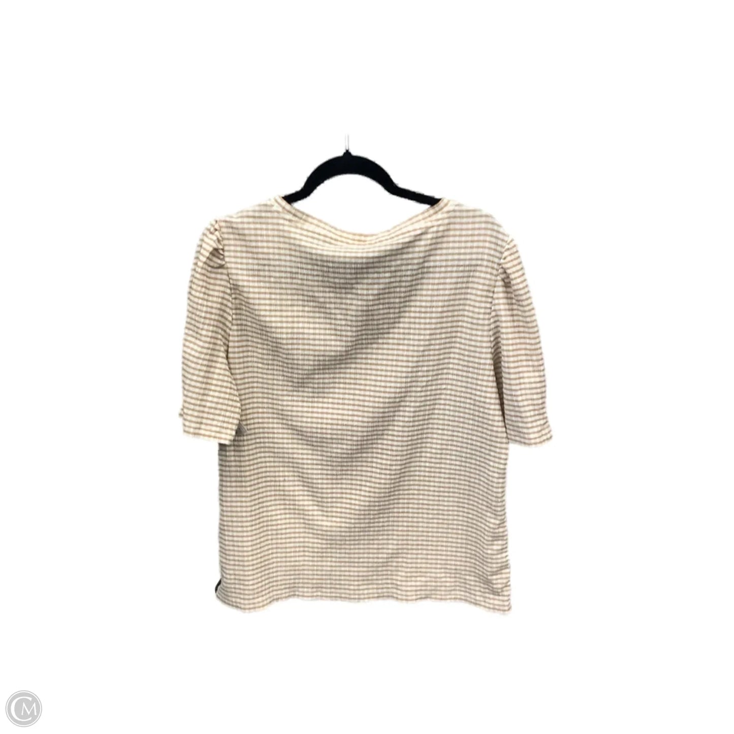 Top Short Sleeve By Ann Taylor In Plaid Pattern, Size: Xl