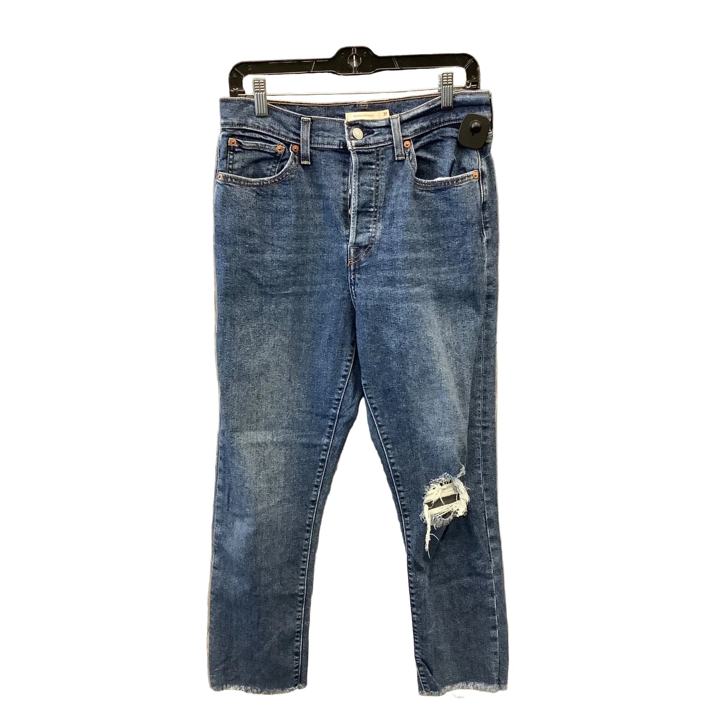Jeans Straight By Levis In Blue Denim, Size: 12