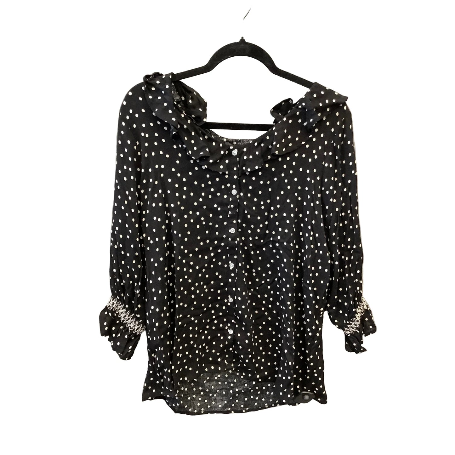 Top Long Sleeve By Clothes Mentor In Polkadot Pattern, Size: 1x