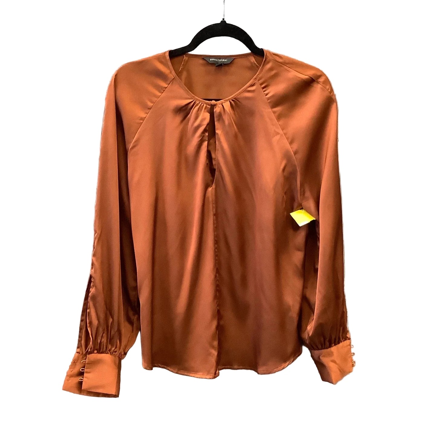 Blouse Long Sleeve By Banana Republic In Orange, Size: M