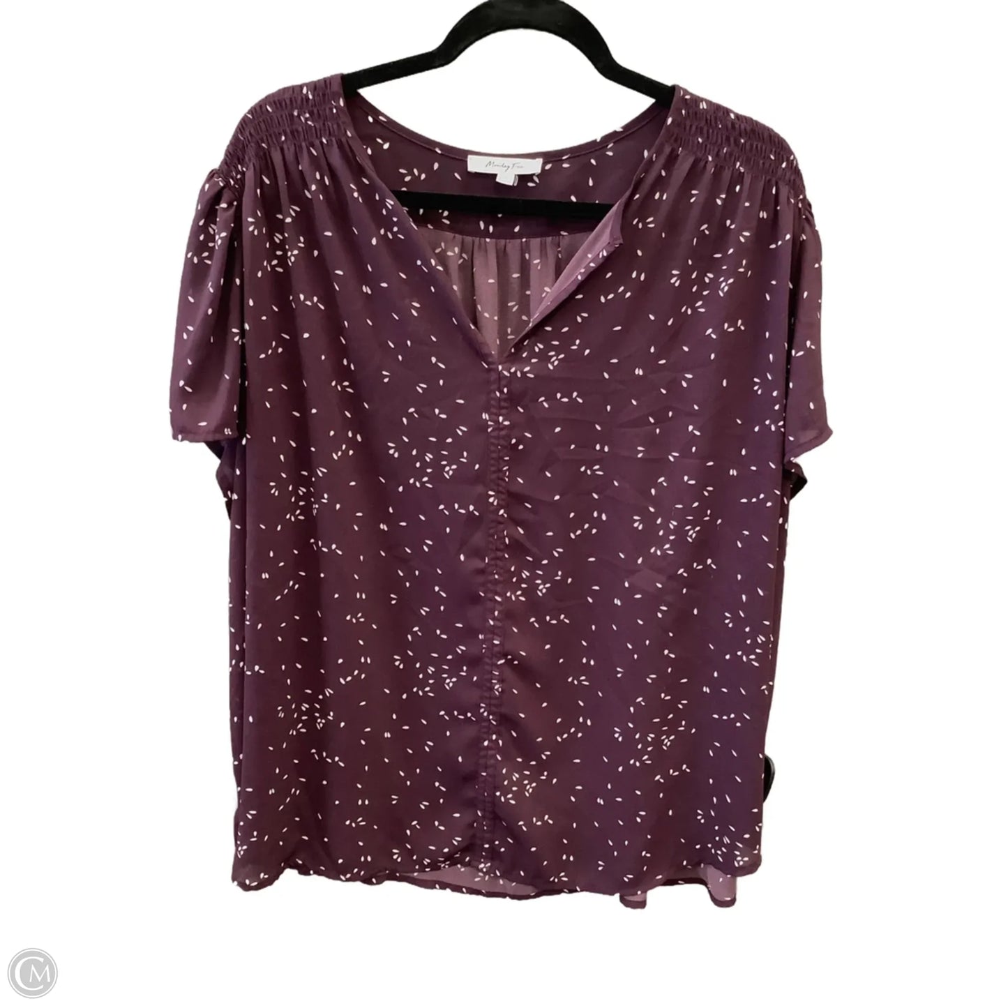 Top Short Sleeve By Monday Fun In Purple, Size: 3x