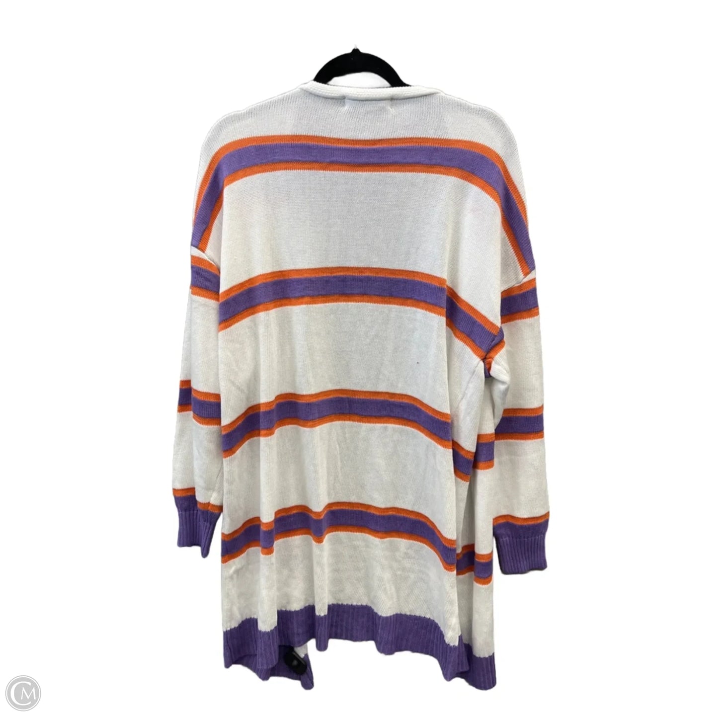 Sweater Cardigan By Clothes Mentor In Striped Pattern, Size: L