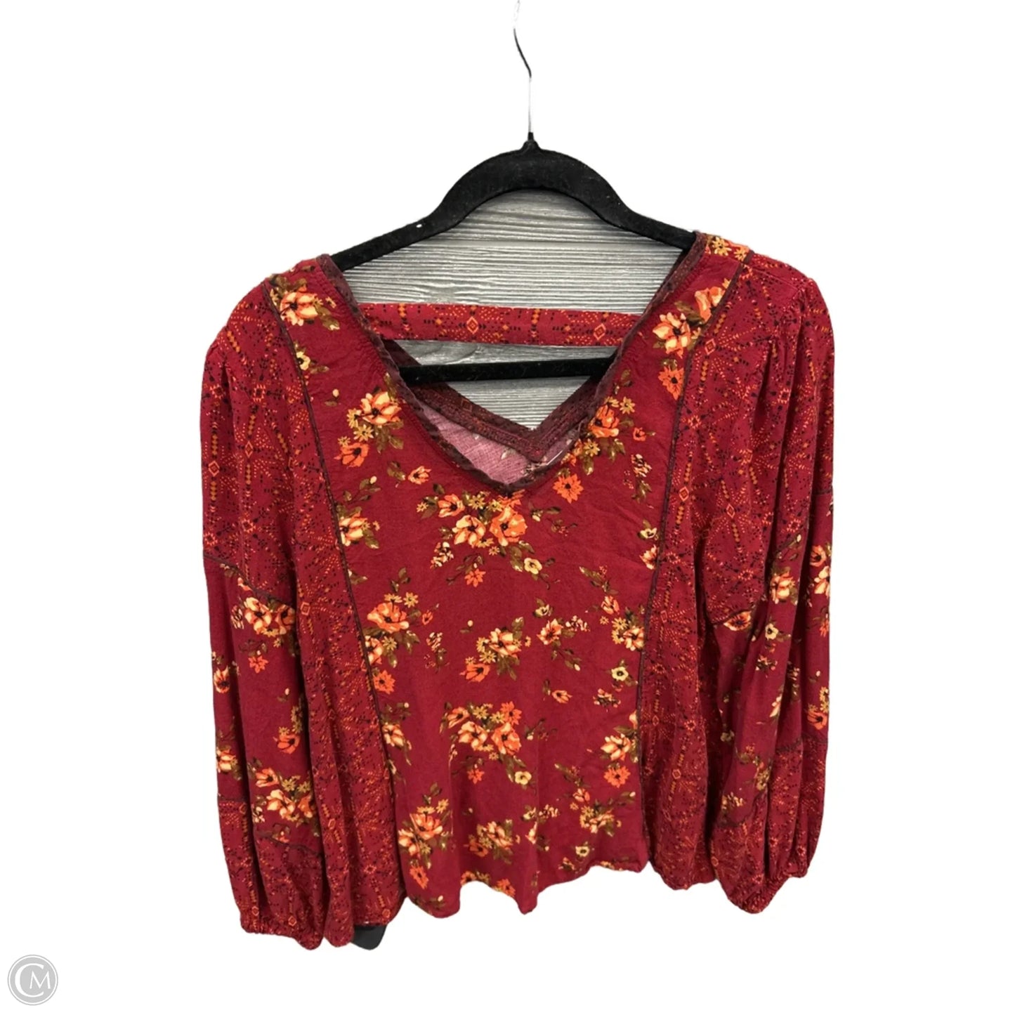 Top Long Sleeve By Maurices In Red, Size: M