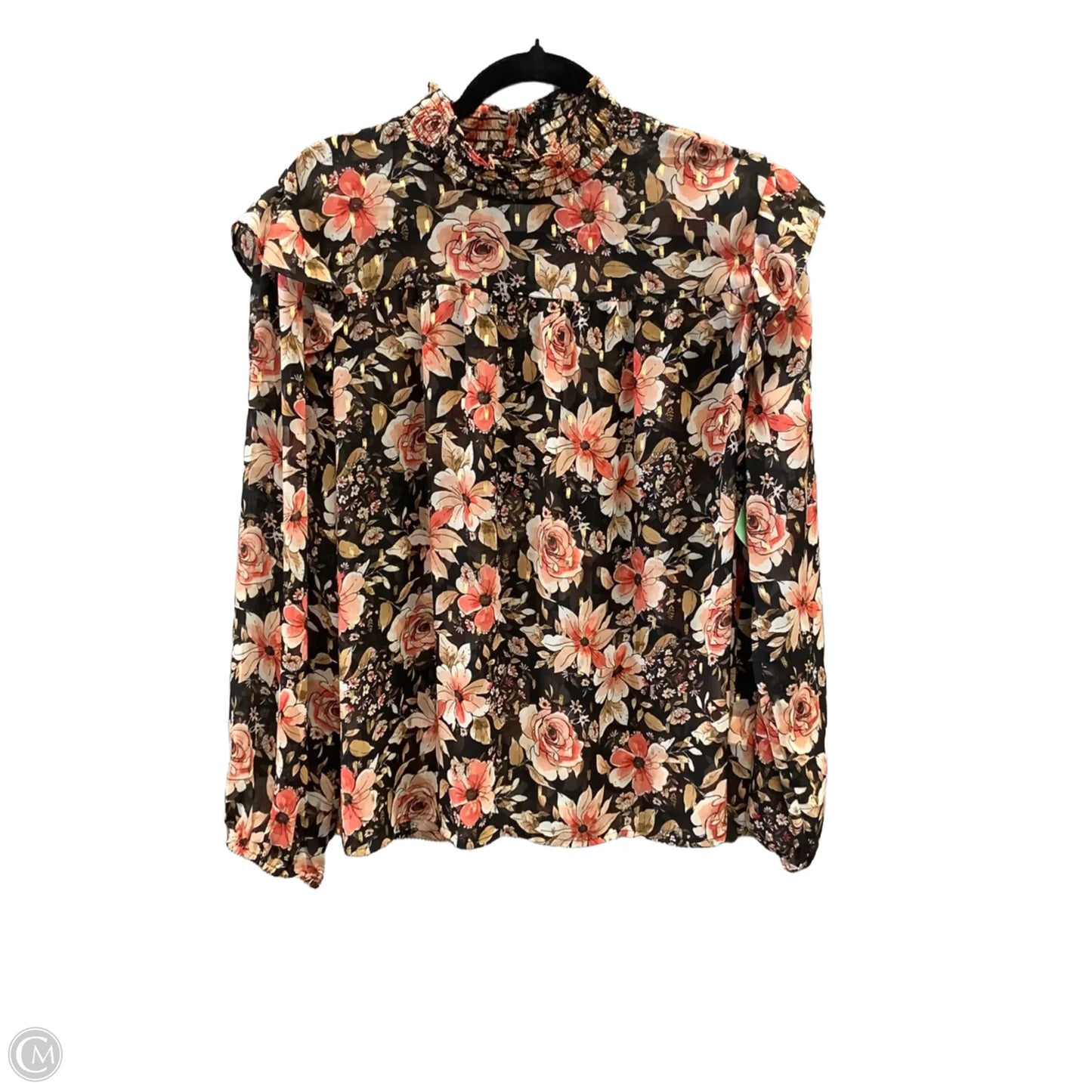 Top Long Sleeve By Maurices In Floral Print, Size: L