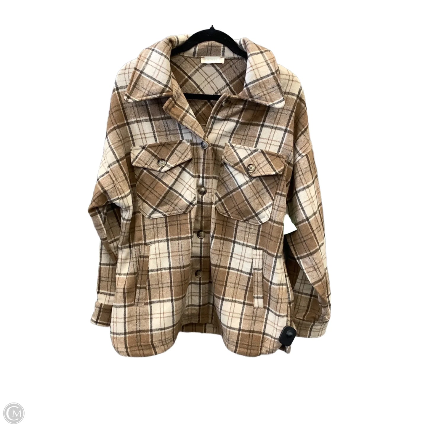 Jacket Shirt By Altard State In Plaid Pattern, Size: M