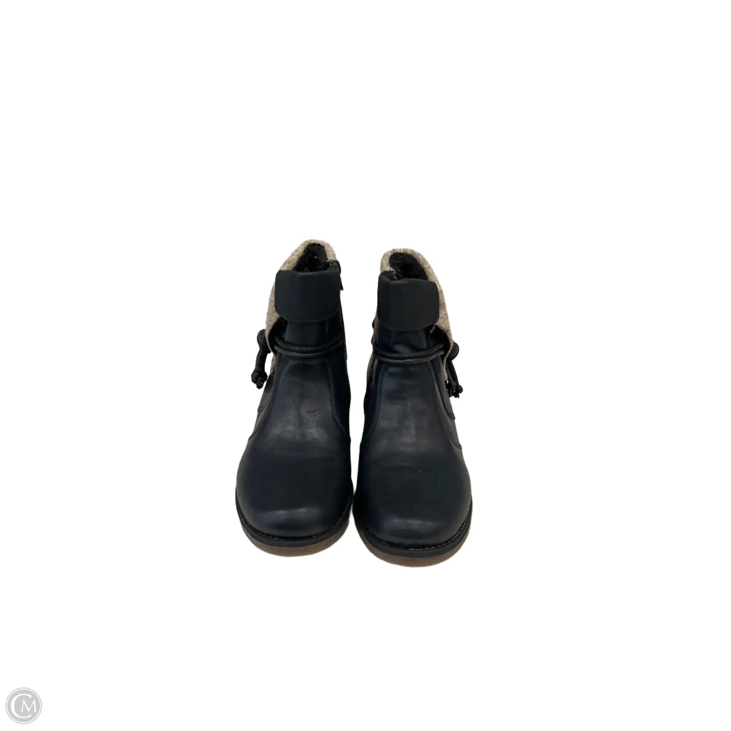 Boots Ankle Heels By Riekers In Black & Brown, Size: 9.5