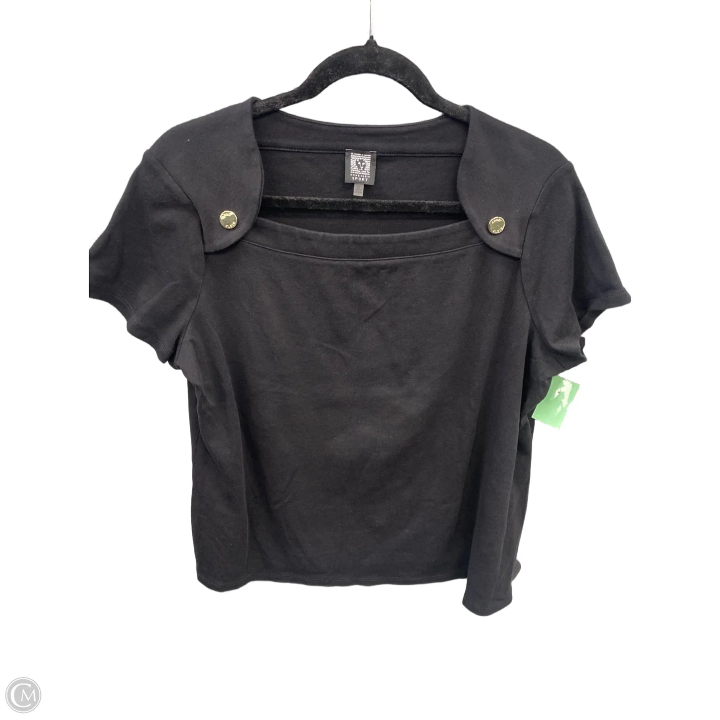 Top Short Sleeve By Anne Klein In Black, Size: Xl