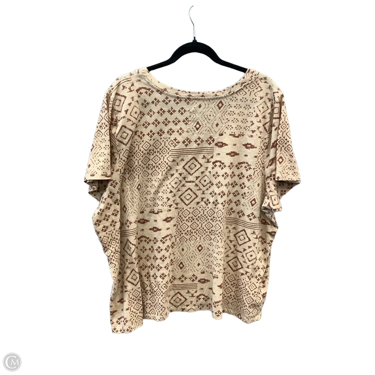 Top Short Sleeve By Sonoma In Brown, Size: 2x