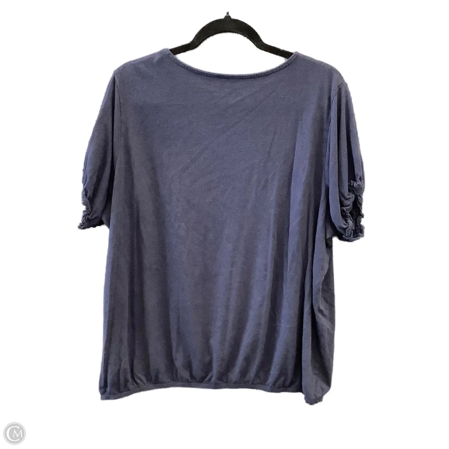 Top Short Sleeve By Croft And Barrow In Blue, Size: 3x