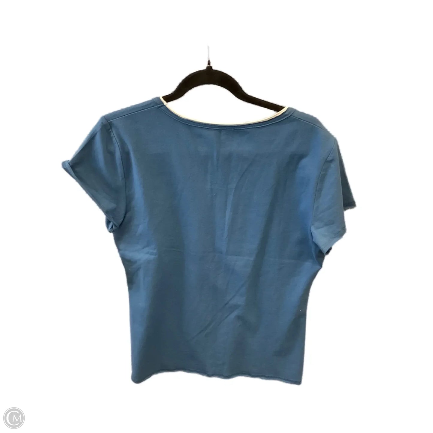 Top Short Sleeve By Massini In Blue & White, Size: Xl