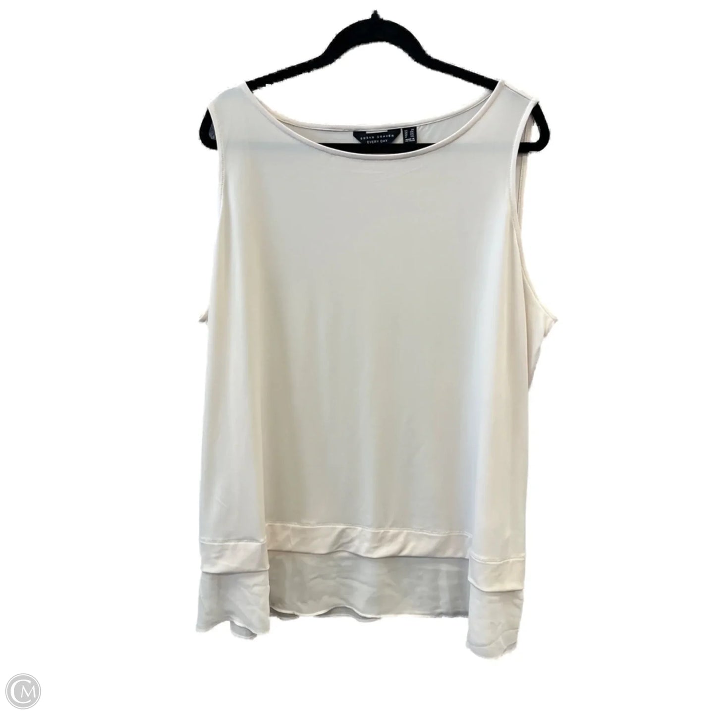 Top Sleeveless By Susan Graver In Cream, Size: 2x