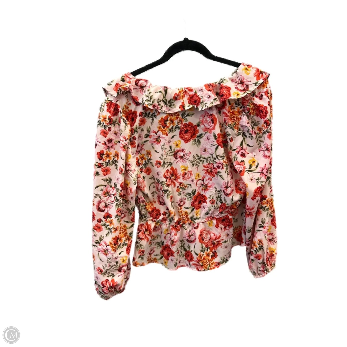 Blouse Long Sleeve By Old Navy In Floral Print, Size: M