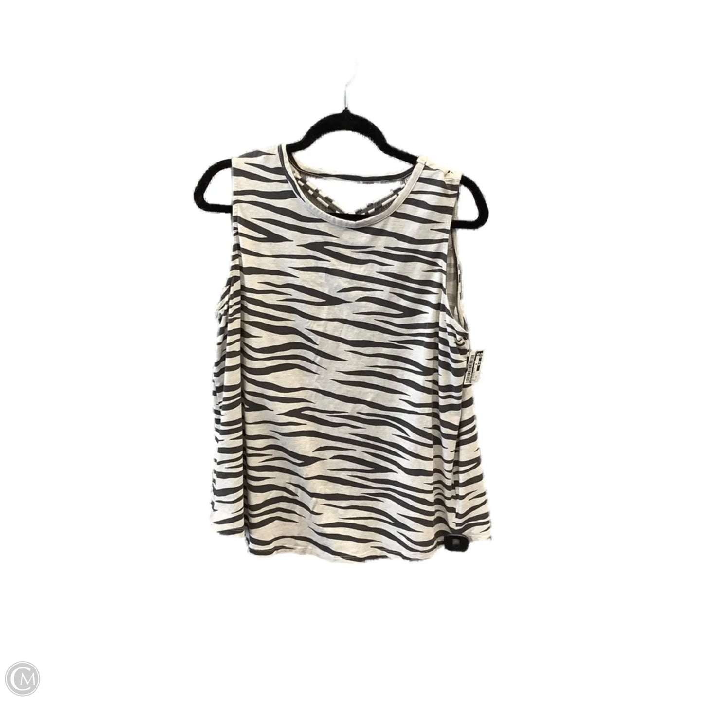 Top Sleeveless By Maurices In Grey & White, Size: 1x