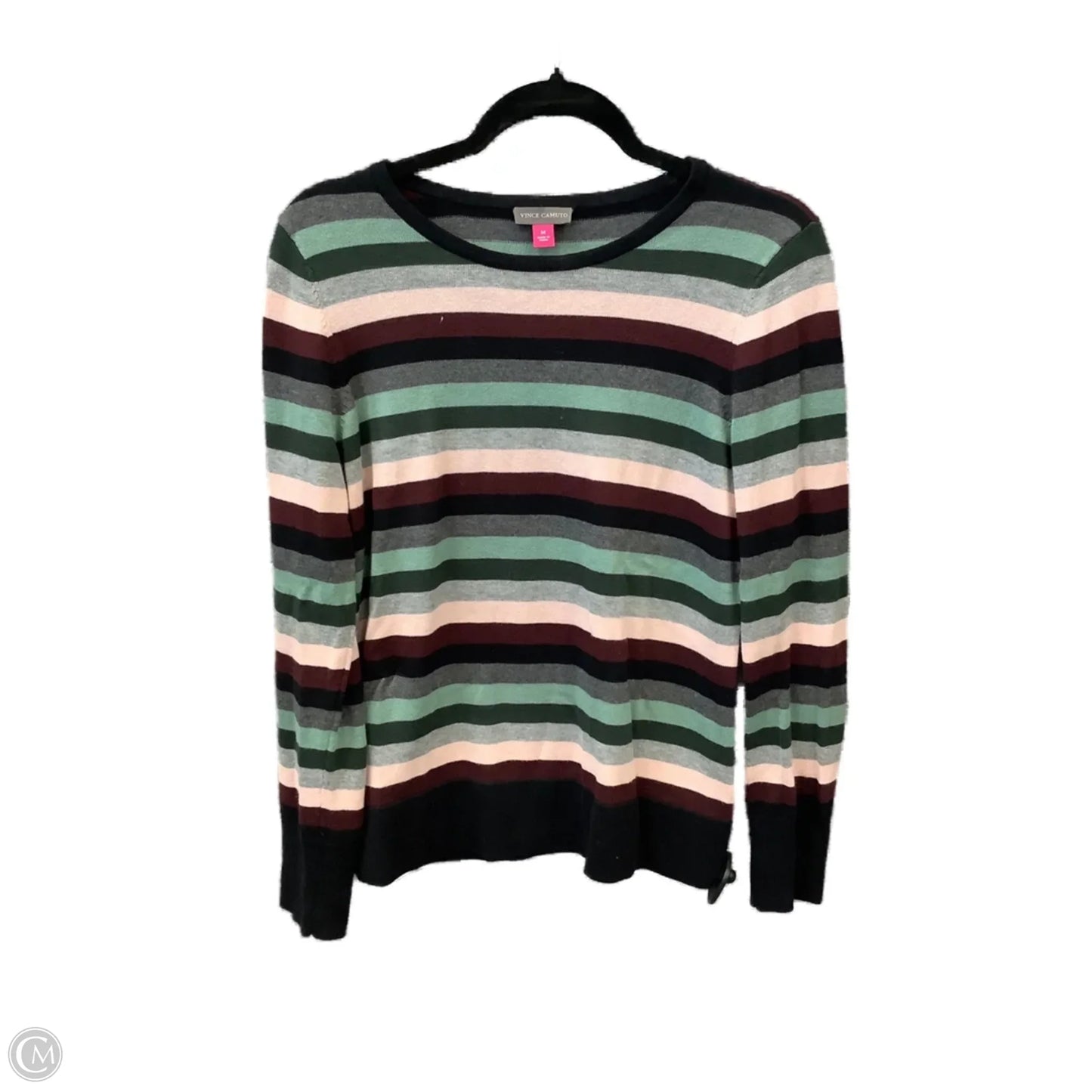 Top Long Sleeve By Vince Camuto In Striped Pattern, Size: M