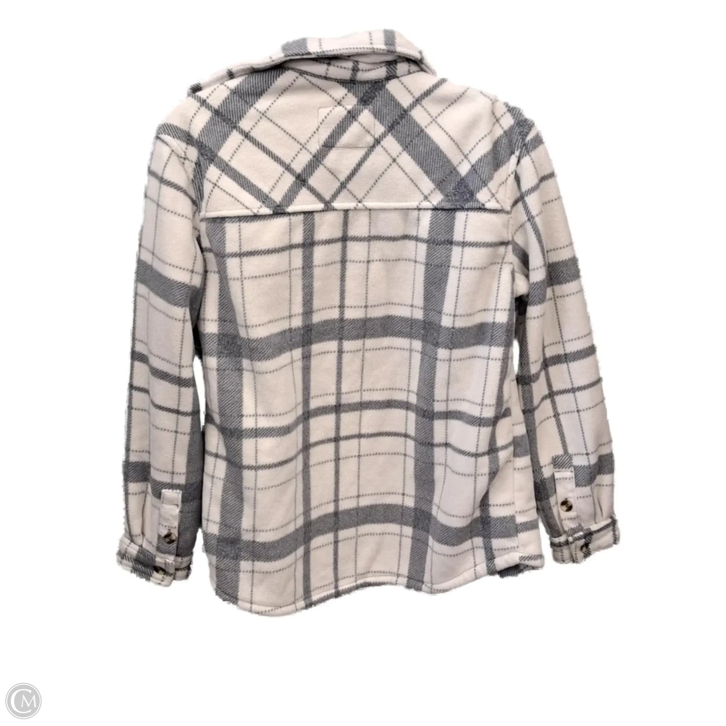 Jacket Faux Fur & Sherpa By Sage In Plaid Pattern, Size: S