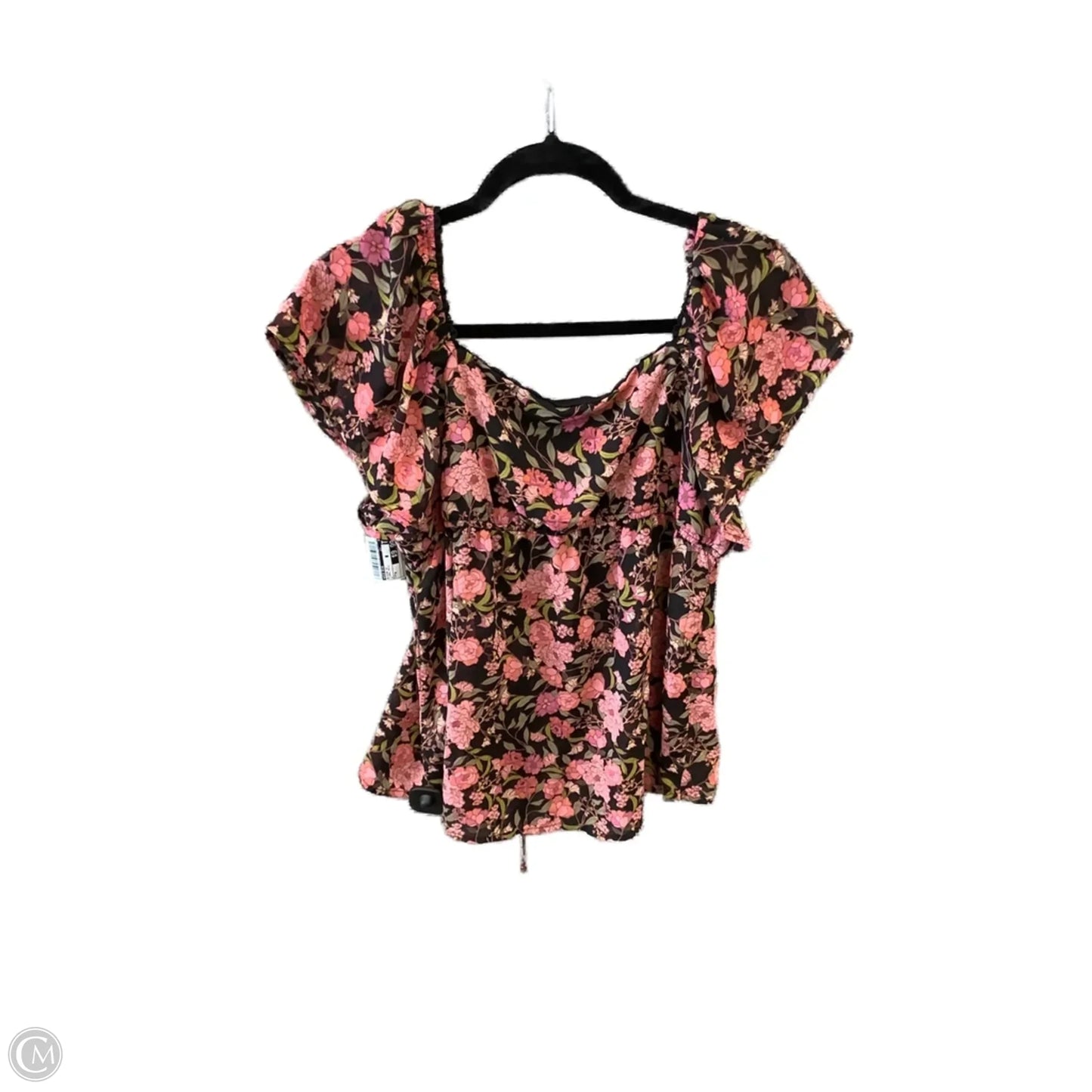 Blouse Short Sleeve By Wild Diva In Floral Print, Size: M