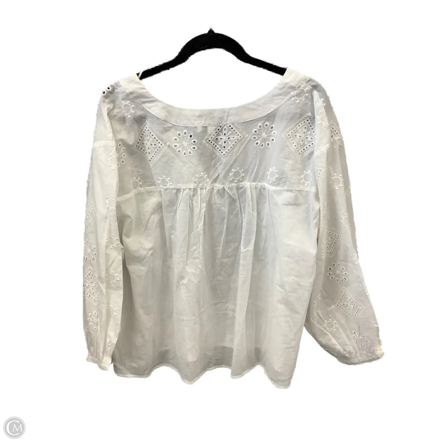 Blouse Long Sleeve By Clothes Mentor In White, Size: 1x