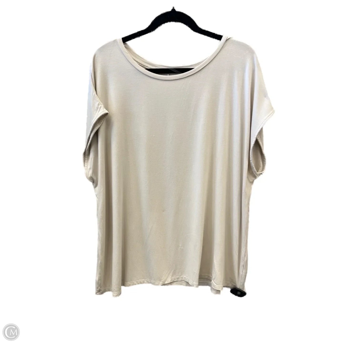 Top Short Sleeve By Ava & Viv In Beige, Size: 1x