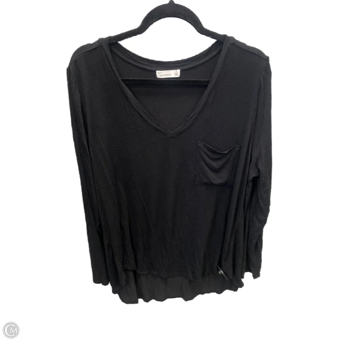 Top Long Sleeve By 89th And Madison In Black, Size: 1x