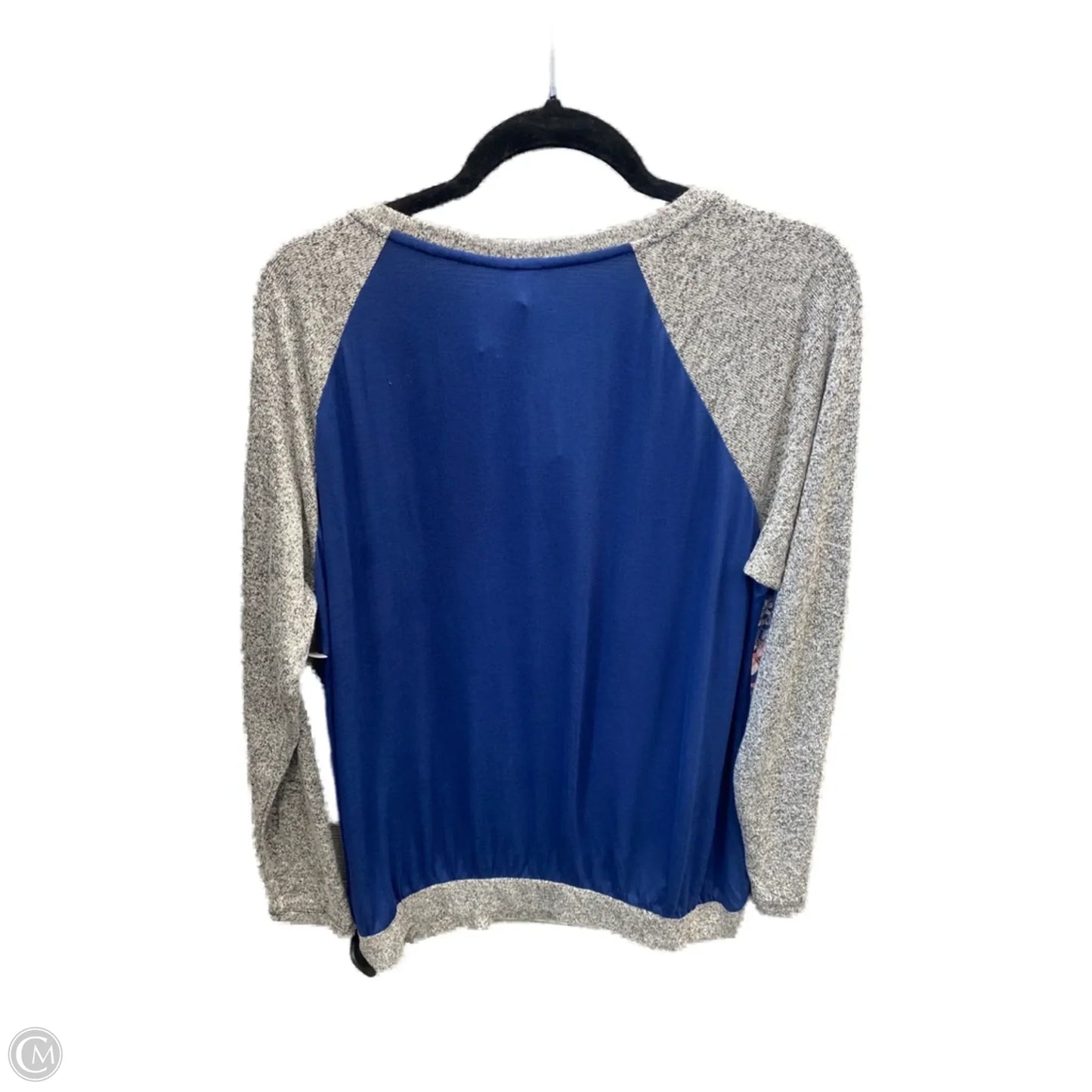Top Long Sleeve By Kut In Blue & Grey, Size: Xl