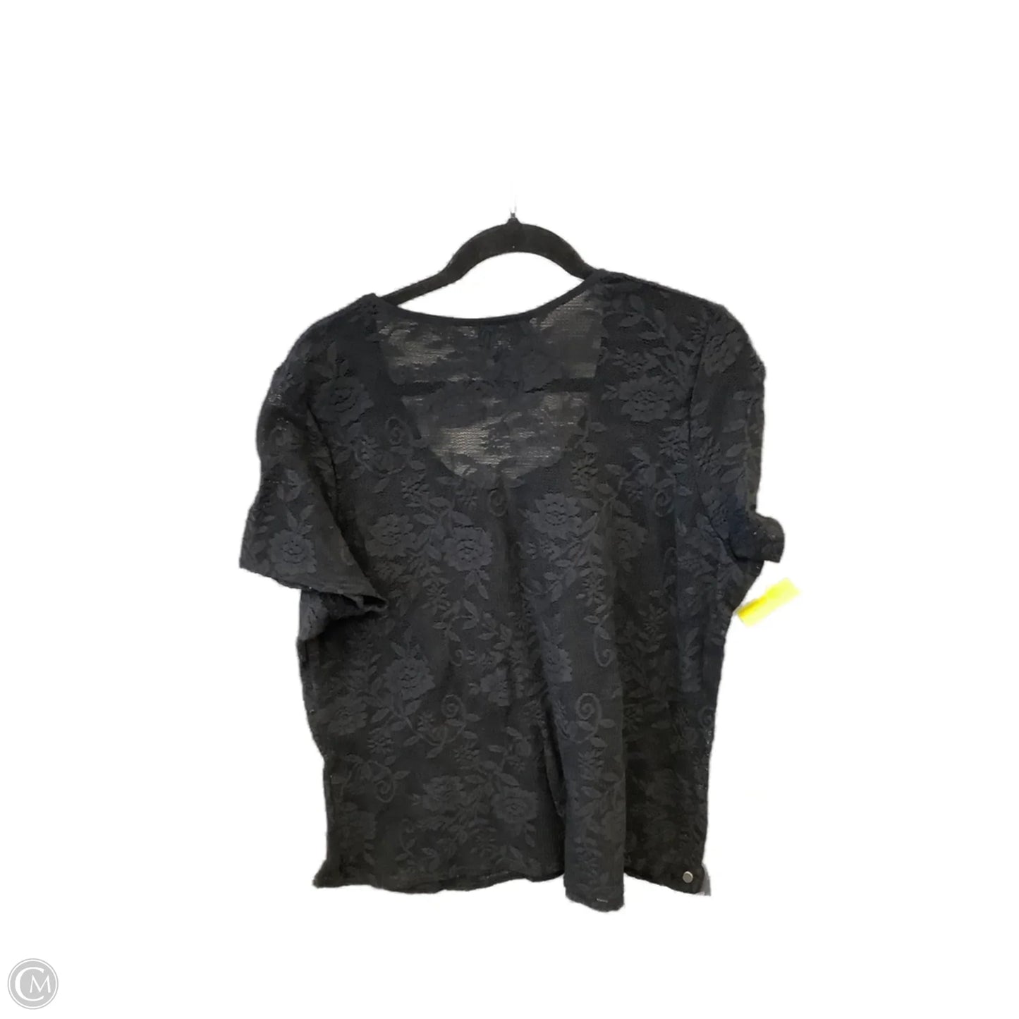 Top Short Sleeve By Venezia In Black, Size: 3x