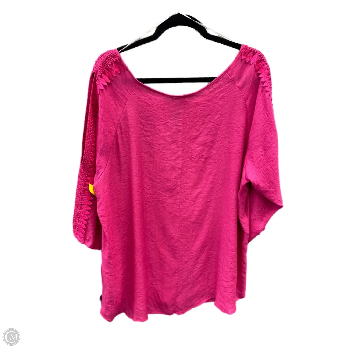 Top Long Sleeve By Studio Works In Pink, Size: 2x