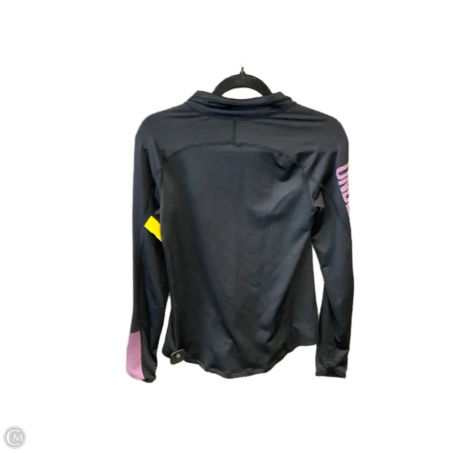 Athletic Top Long Sleeve Collar By Under Armour In Black, Size: M