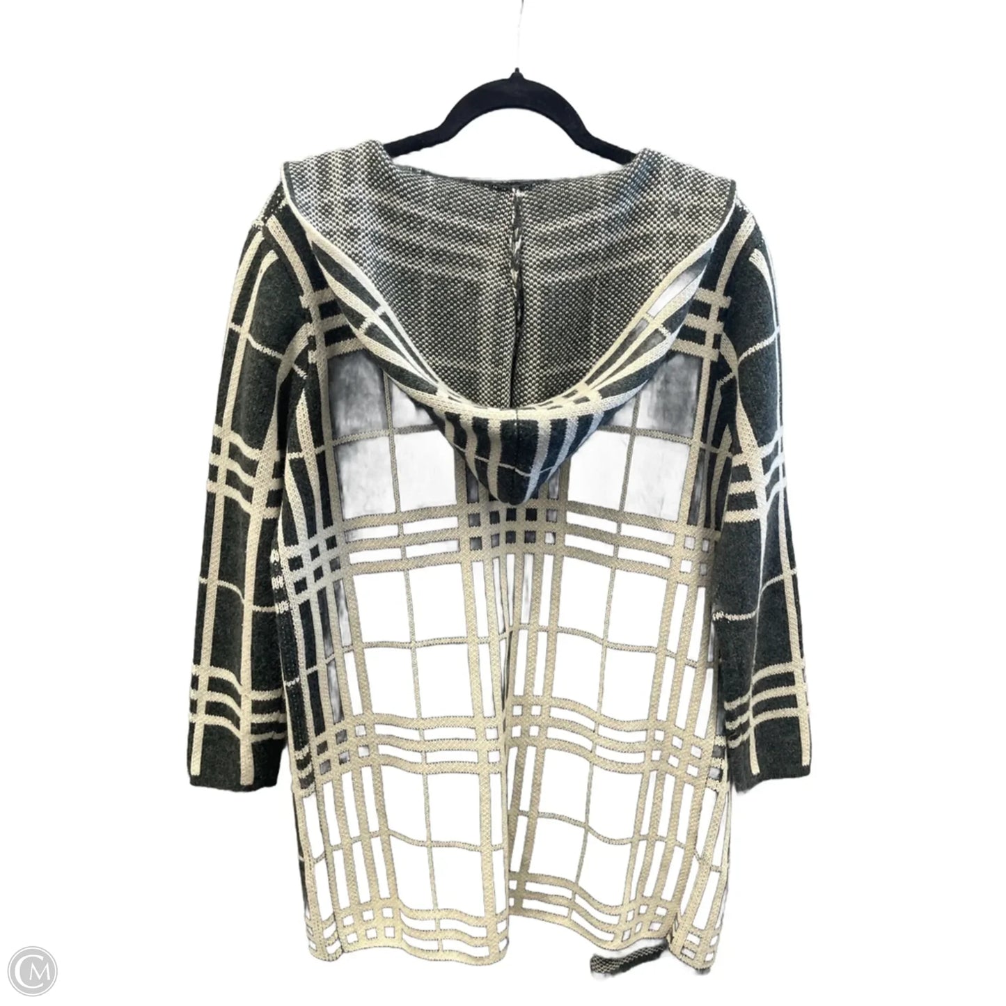 Cardigan By Clothes Mentor In Cream & Green, Size: M