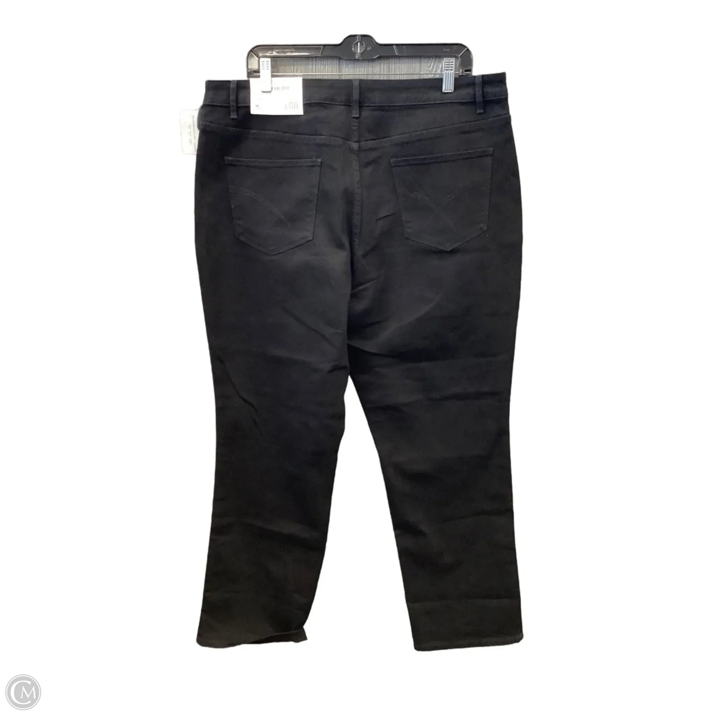 Jeans Straight By Christopher And Banks In Black Denim, Size: 16