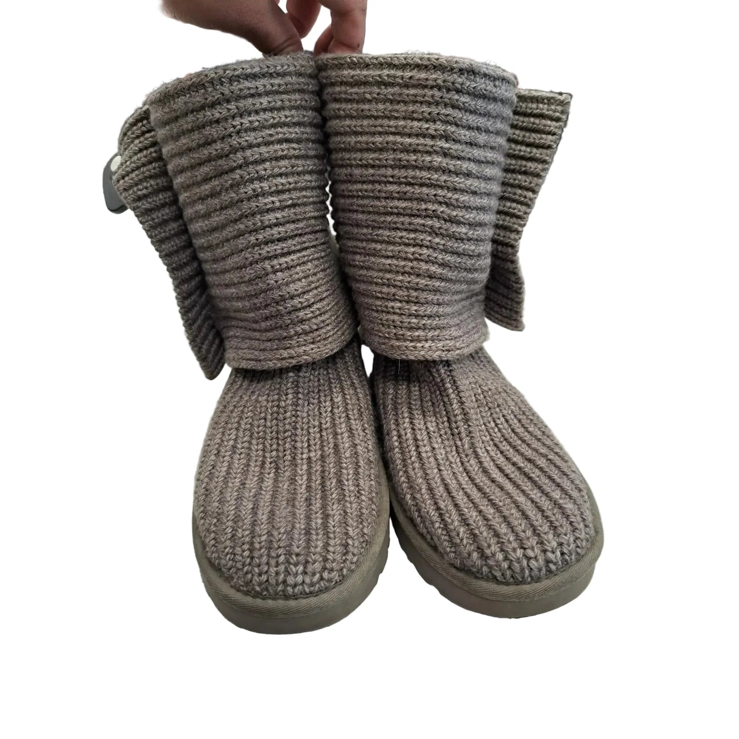 Boots Designer By Ugg In Grey, Size: 9