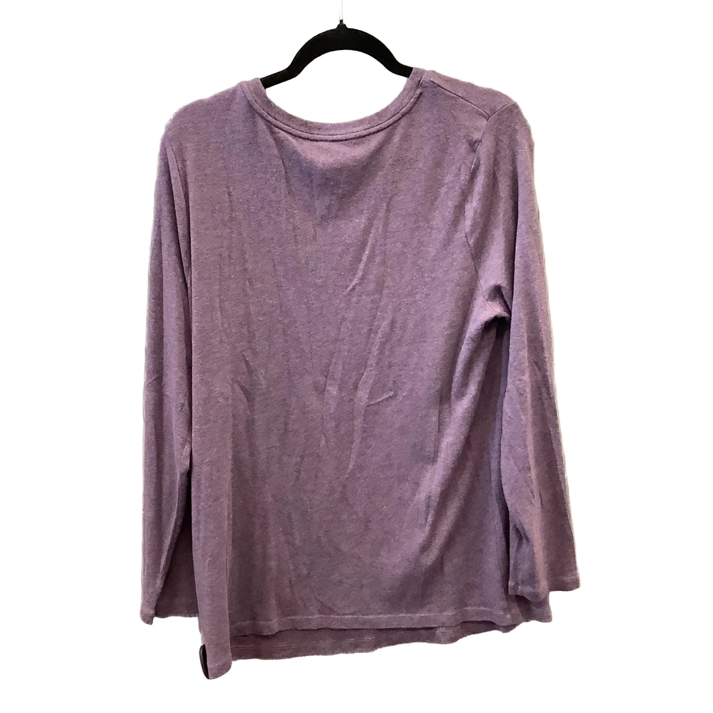 Top Long Sleeve Basic By Ava & Viv In Purple, Size: 1x