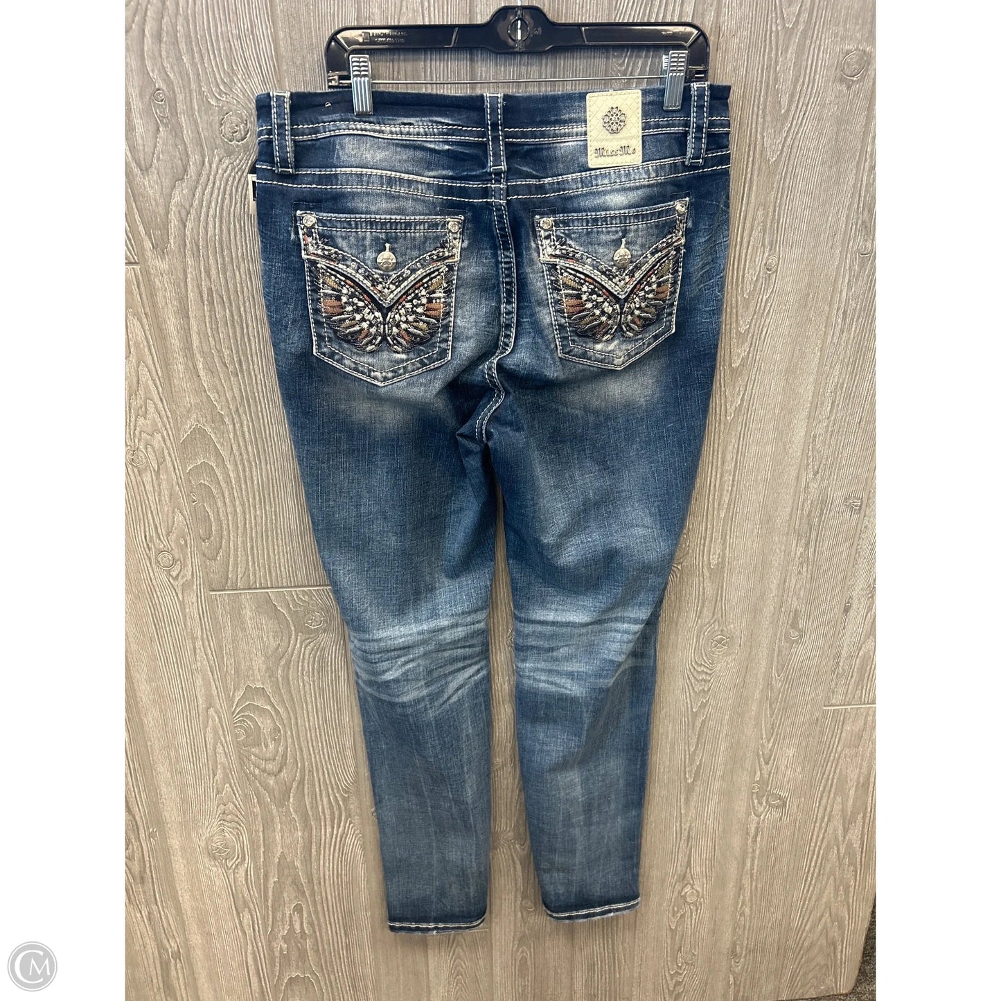 Jeans Straight By Miss Me In Blue Denim, Size: 14