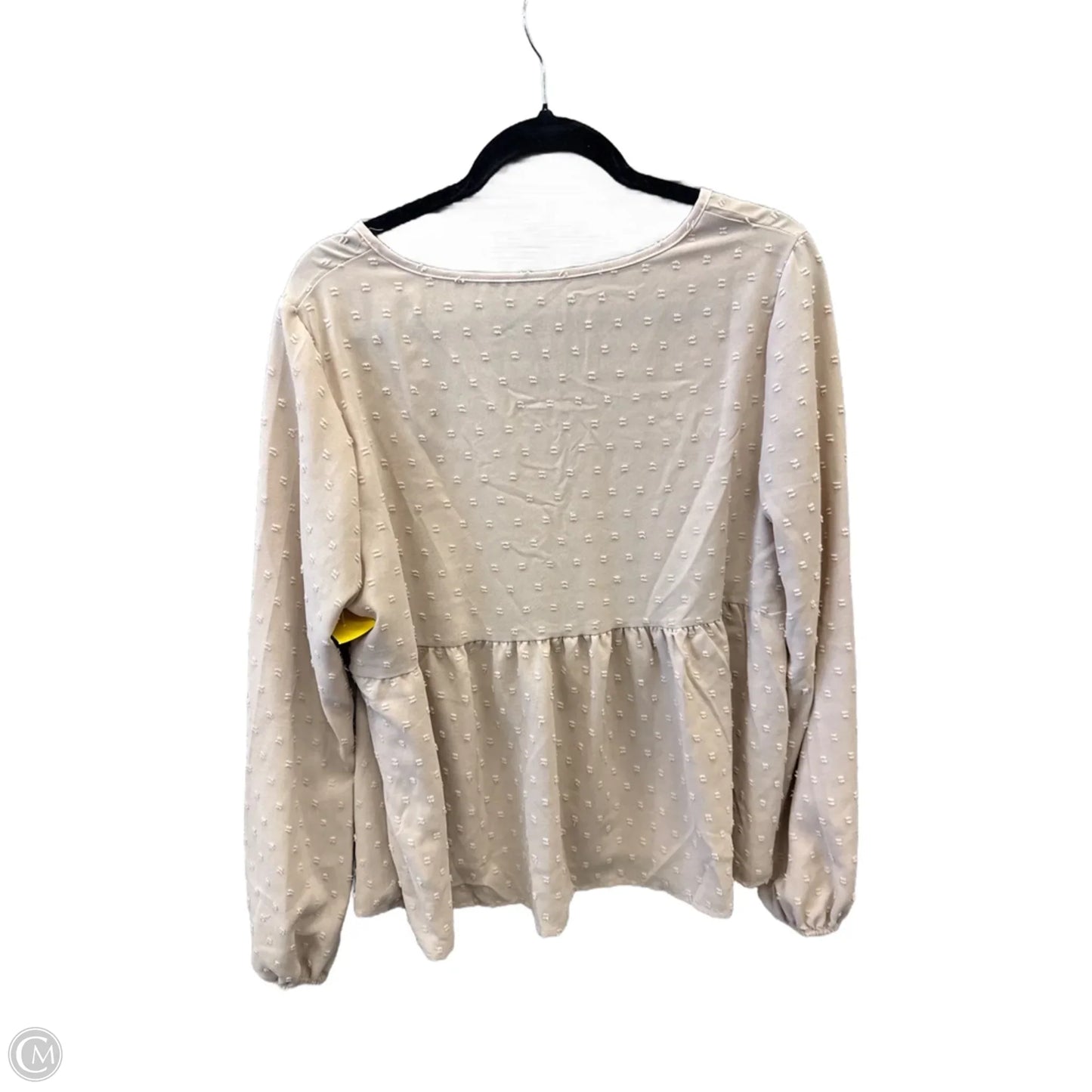 Top Long Sleeve By Shein In Tan, Size: Xl
