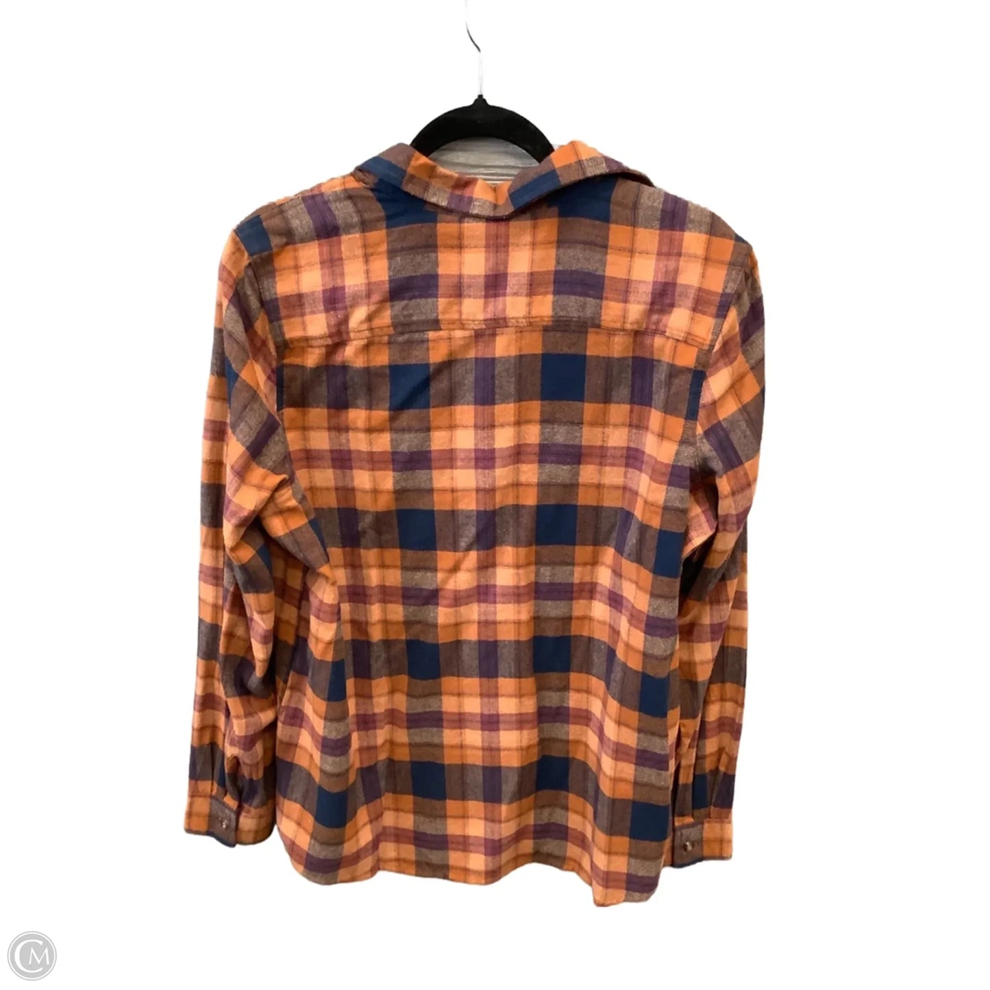 Top Long Sleeve By Natural Reflections In Plaid Pattern, Size: L