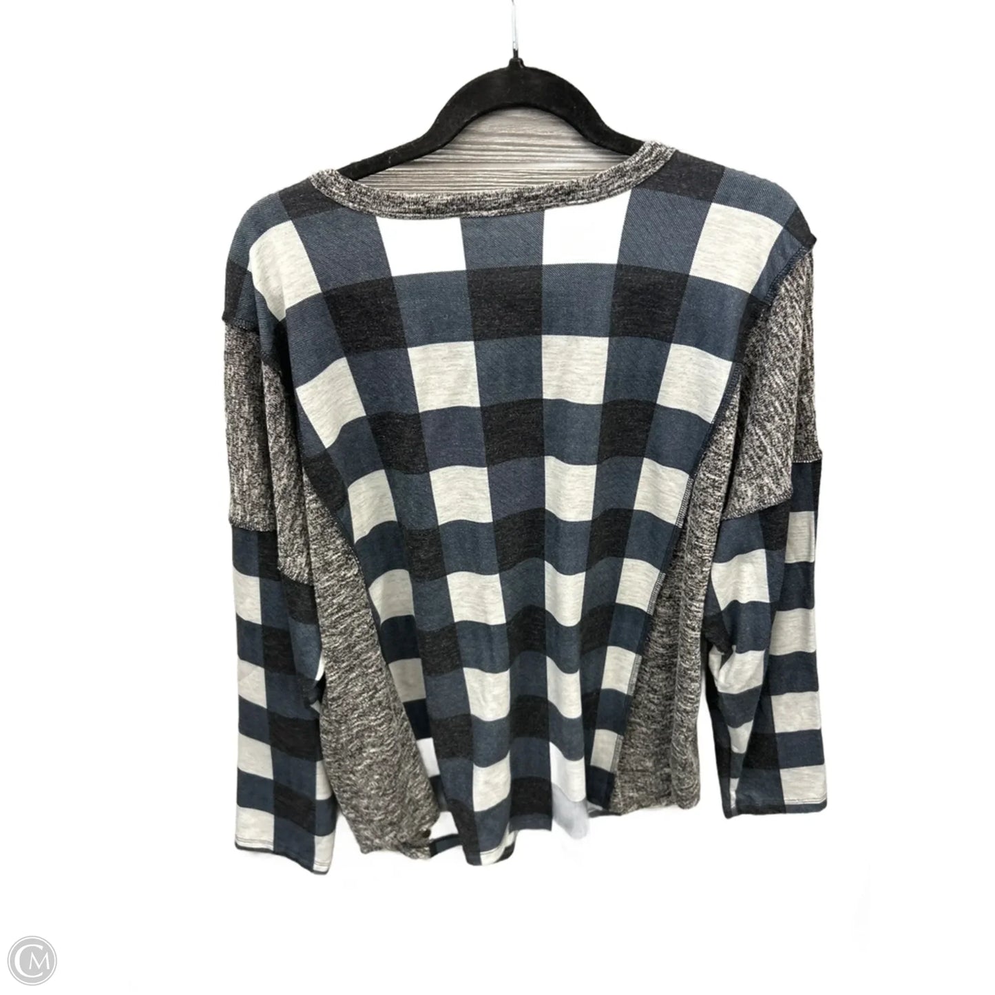 Top Long Sleeve By Cato In Blue & Grey, Size: Xl