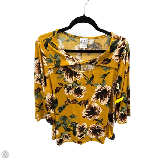 Top Long Sleeve By Naif In Yellow, Size: 1x