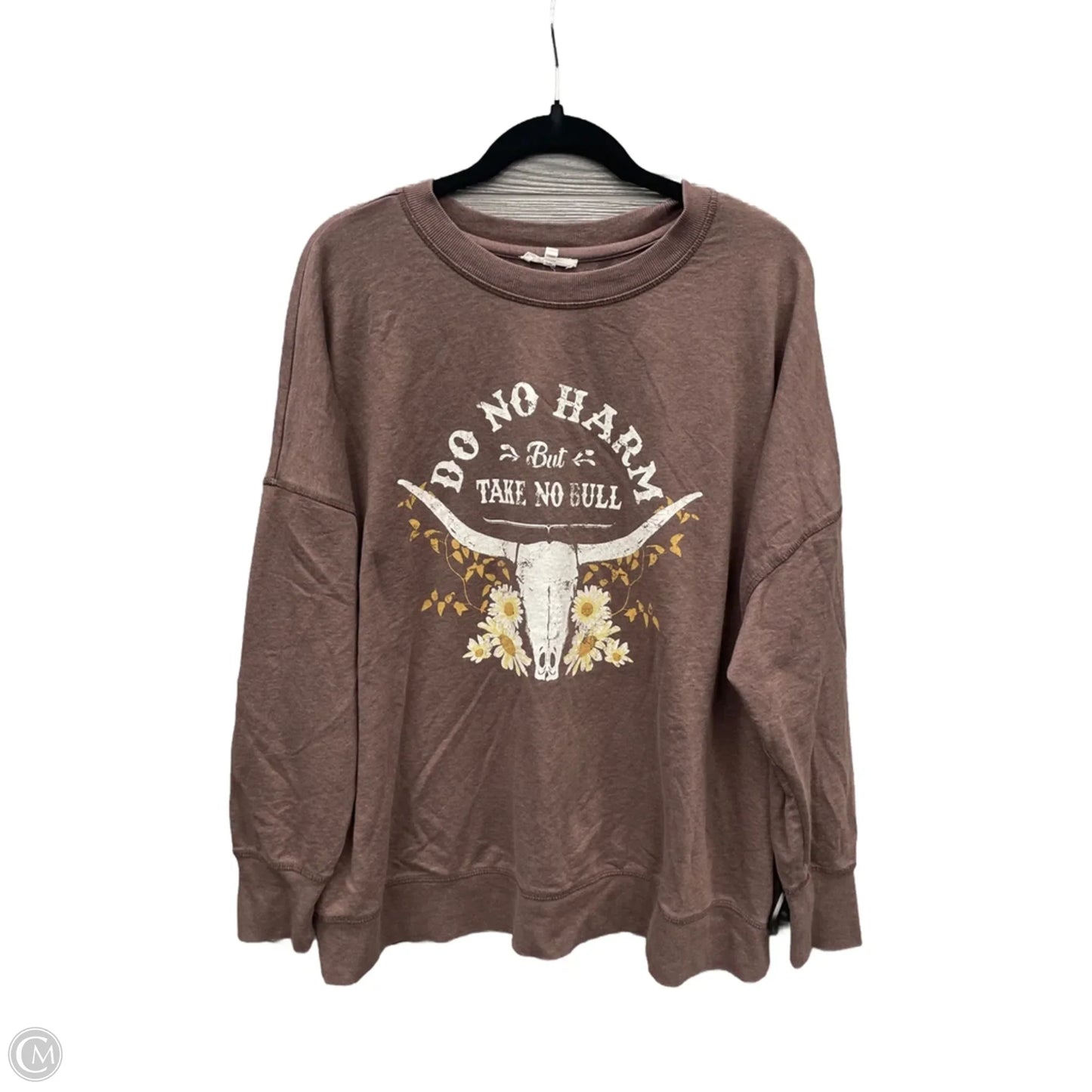 Top Long Sleeve By Maurices In Brown, Size: 2x