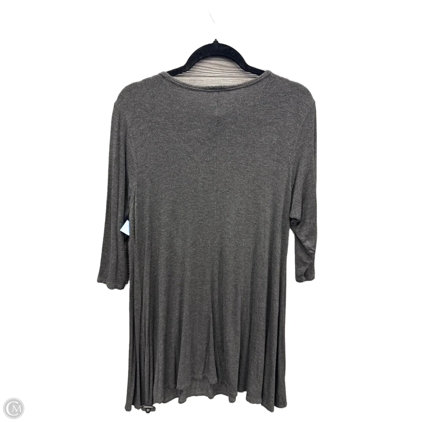 Tunic Long Sleeve By Clothes Mentor In Grey, Size: 1x