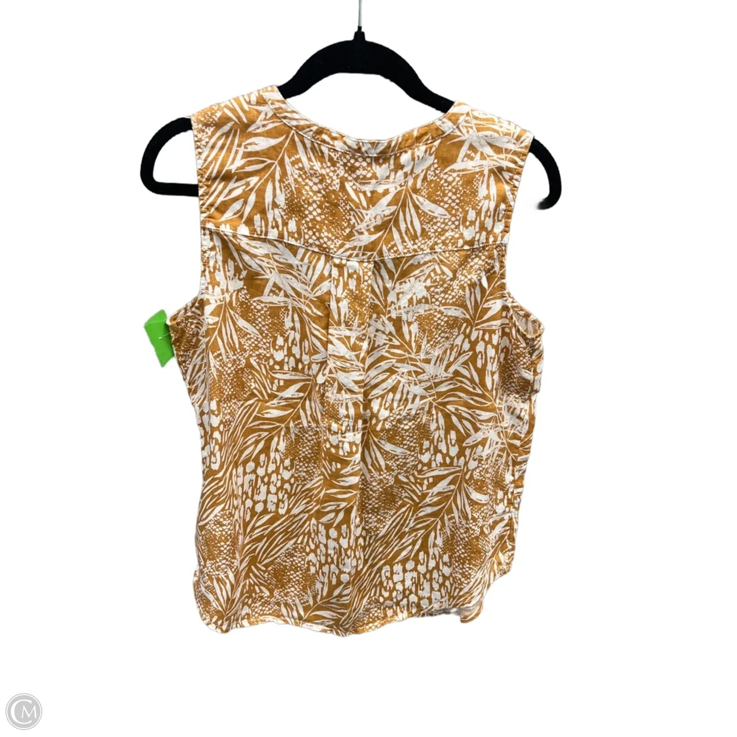 Top Sleeveless By Christian Siriano In White & Yellow, Size: M