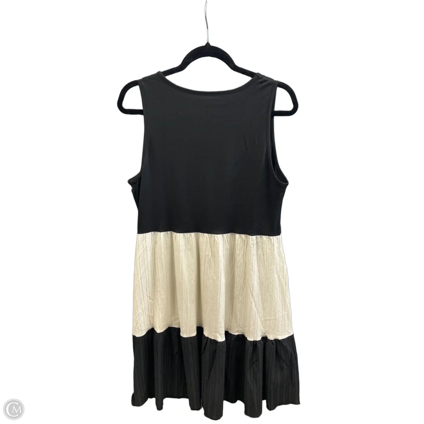 Dress Casual Midi By Clothes Mentor In Black & Cream, Size: 1x