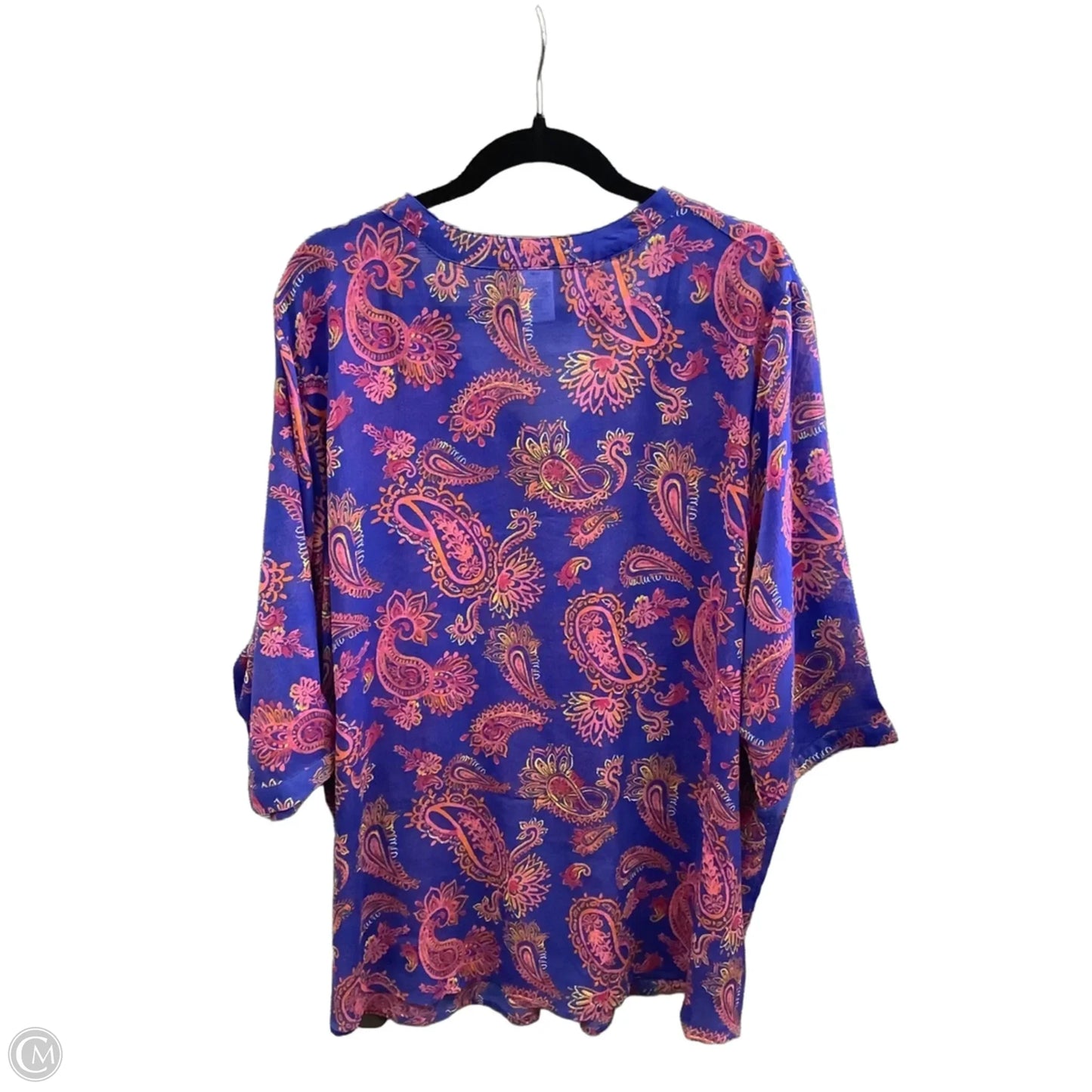 Blouse Short Sleeve By Blair In Blue, Size: 3x