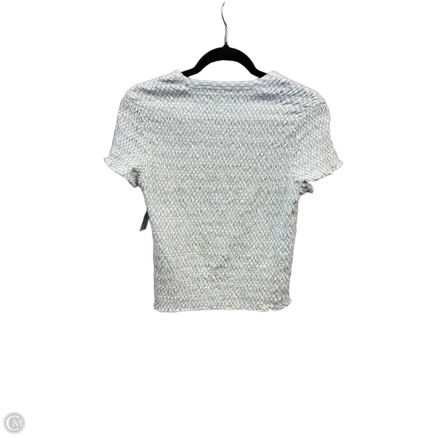 Top Short Sleeve By American Eagle In Blue & White, Size: L