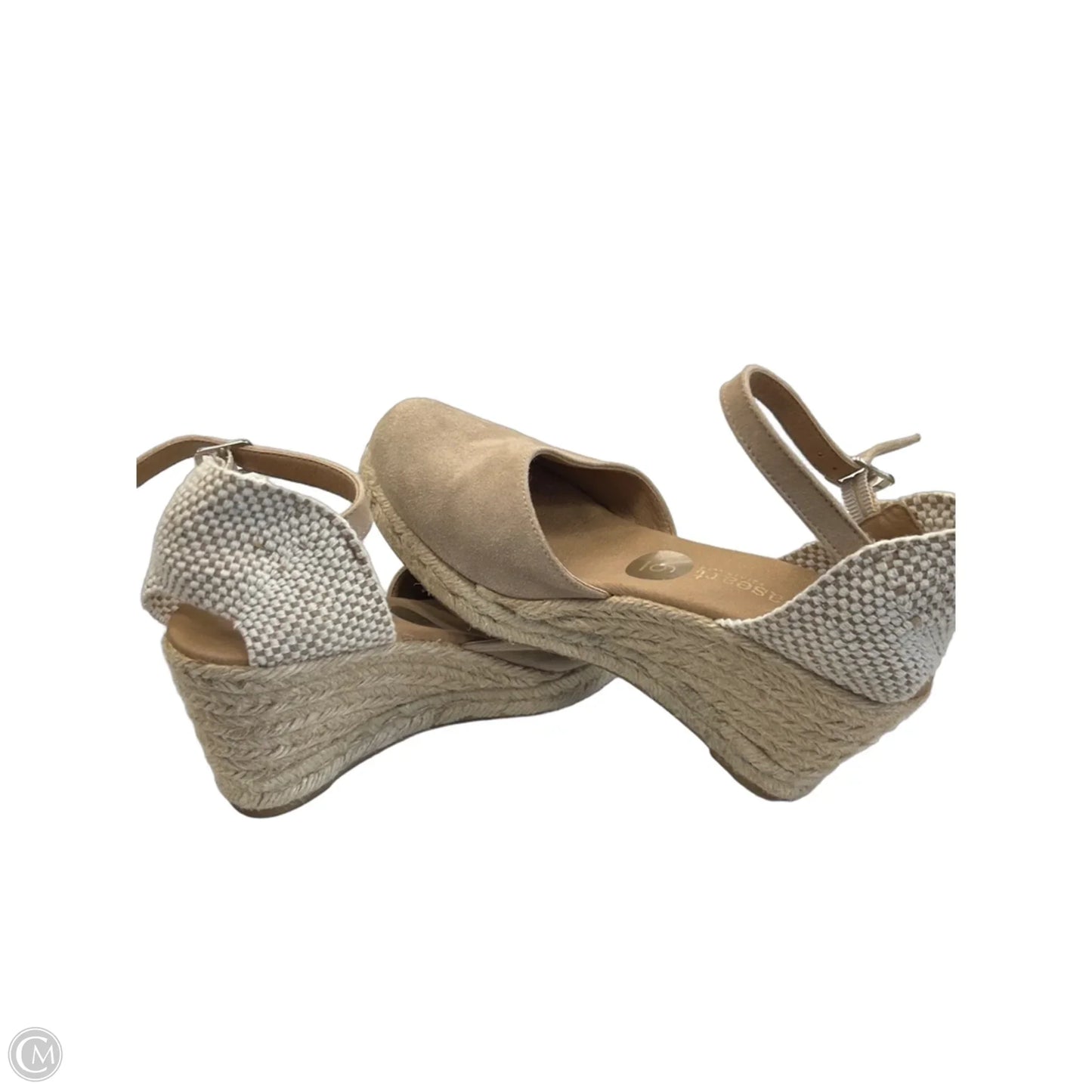 Sandals Heels Wedge By Cme In Tan, Size: 6