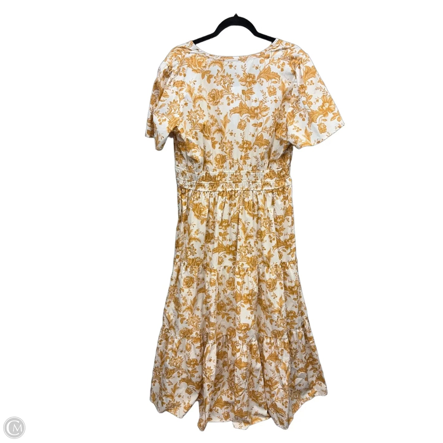 Dress Casual Maxi By Clothes Mentor In White & Yellow, Size: Xl