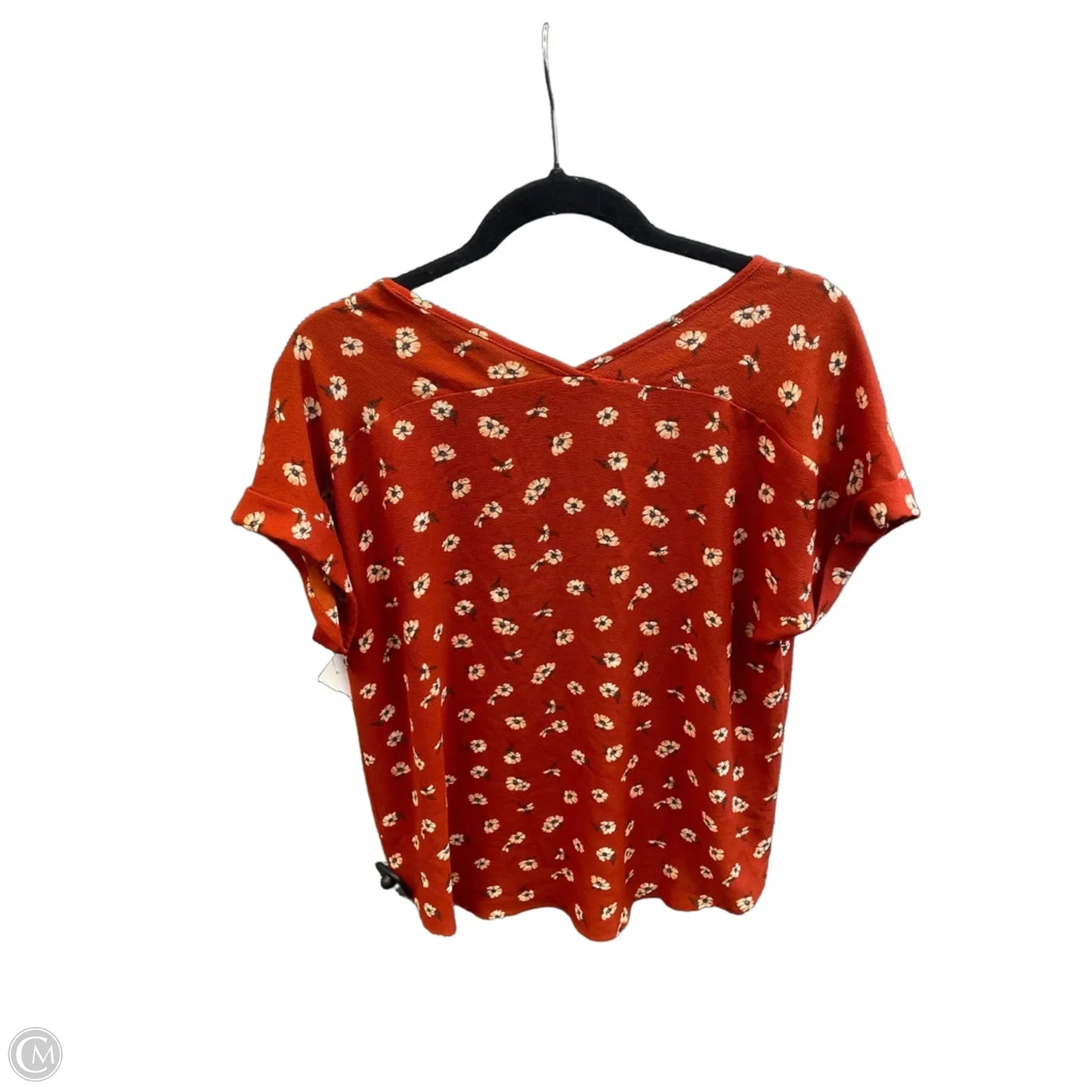 Top Short Sleeve By Pink Rose In Orange, Size: L