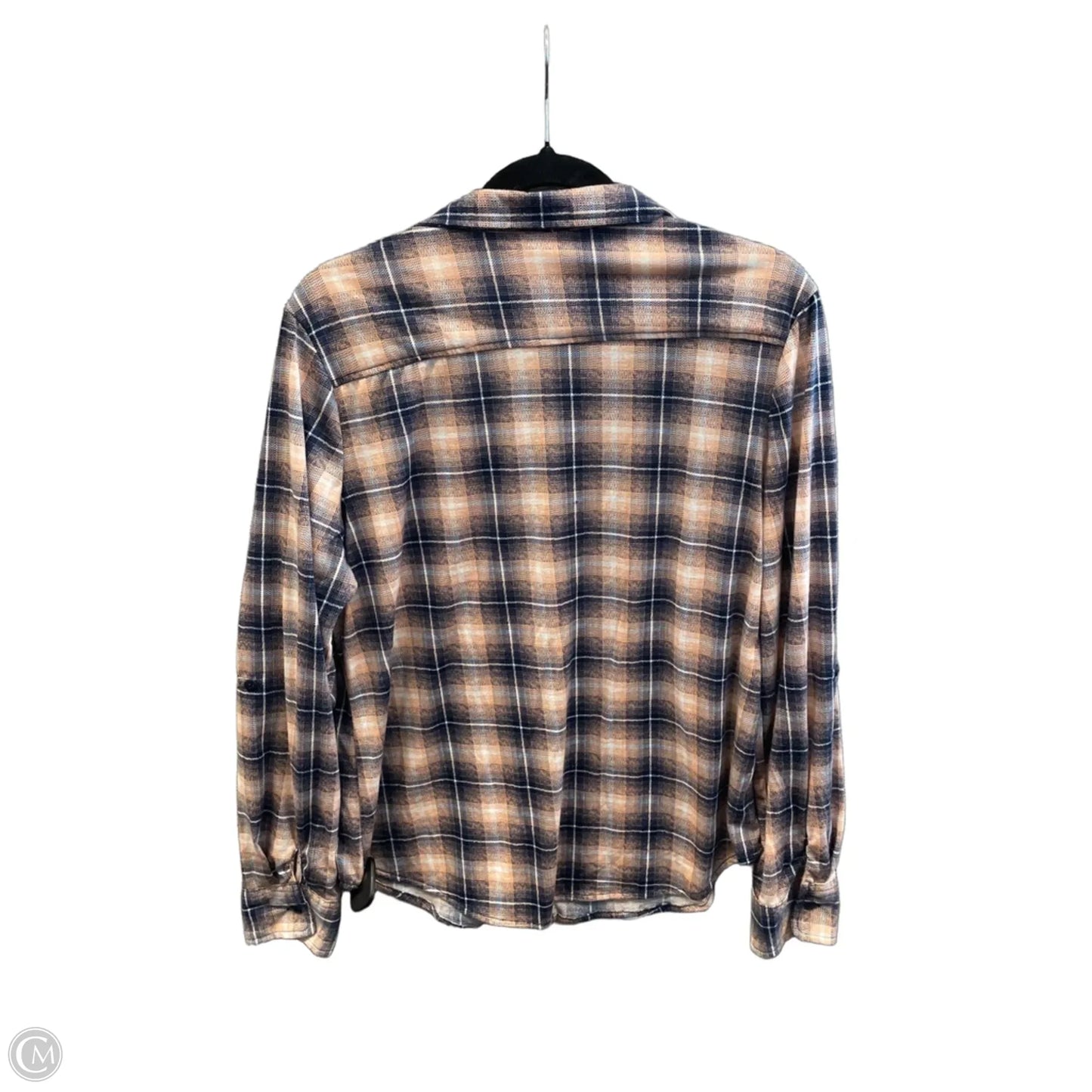 Top Long Sleeve By Eden & Olivia In Plaid Pattern, Size: L