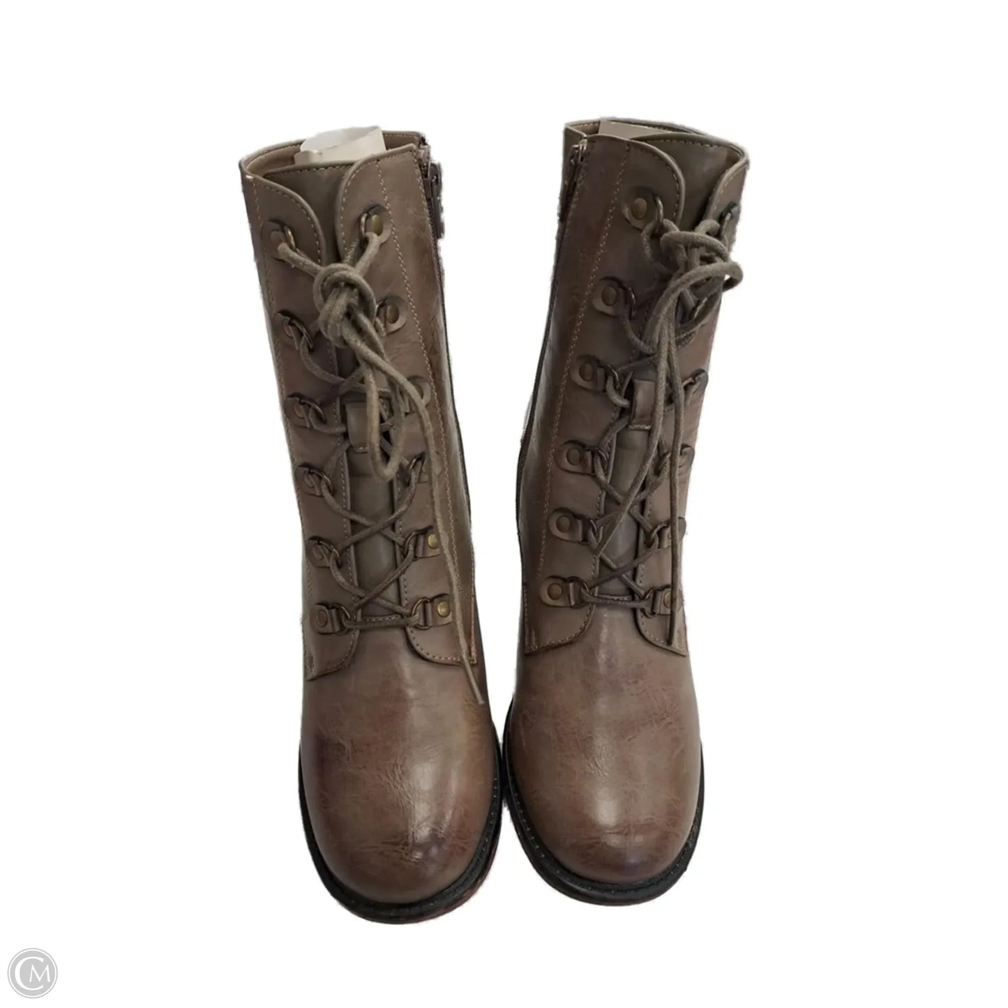 Boots Mid-calf Heels By Vintage In Grey, Size: 8.5